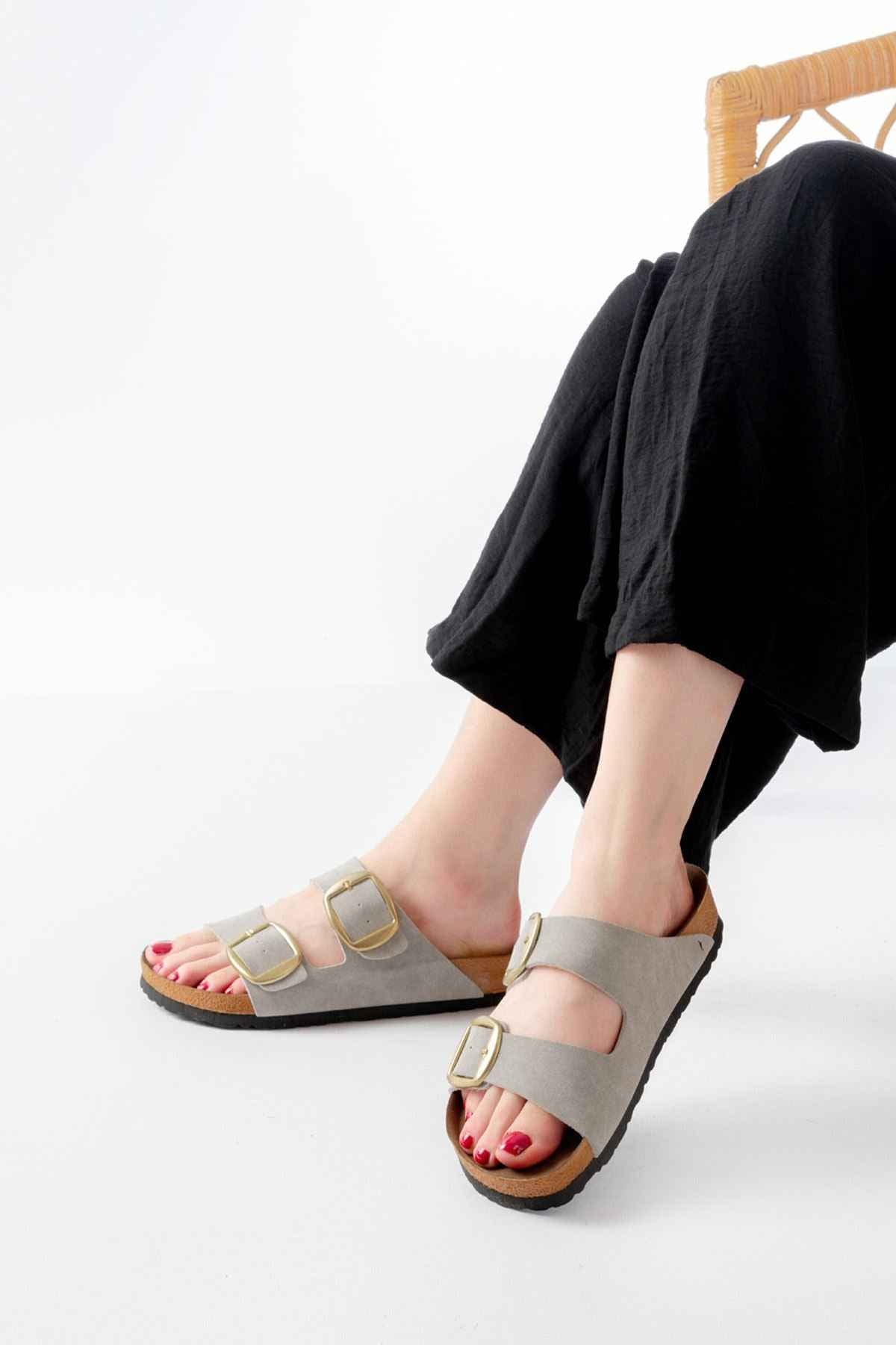 Ayakkabı Aşkı P-101 Gri Günlük  Kadın Terlik