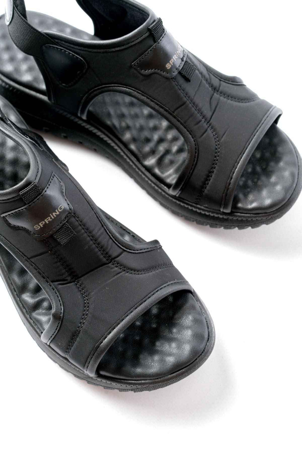 Ayakkabı Aşkı T-221 Siyah Spring Paraşüt Kumaş Lastikli Ortopedik Kadın Sandalet