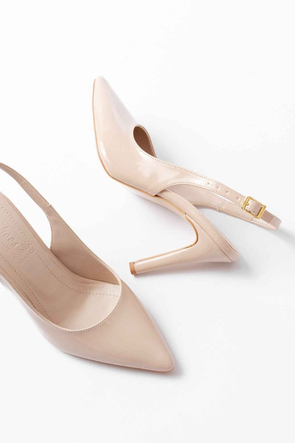 Ayakkabı Aşkı St-1153 Bej Rugan Günlük Arkası Açık 9 Cm Topuklu Kadın Ayakkabı