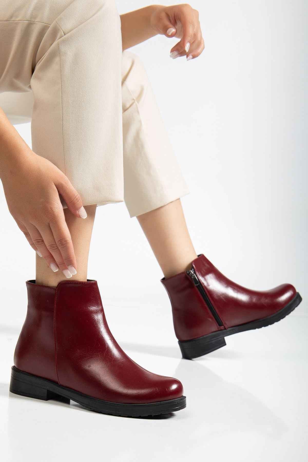 Ayakkabı Aşkı Bordo Yanki Günlük Kadın Bot