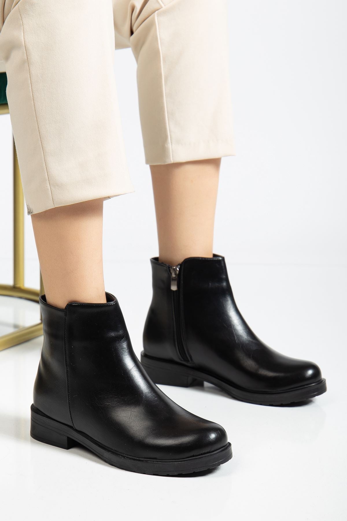 Ayakkabı Aşkı Siyah Yanki Günlük Kadın Bot