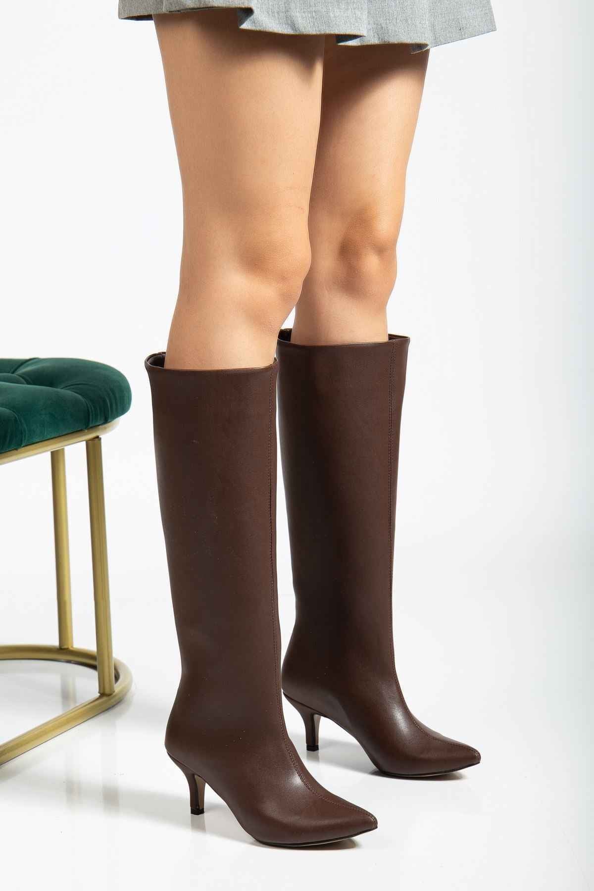 Ayakkabı Aşkı Syt-2025 Açık Kahve Günlük Kadın Çizme