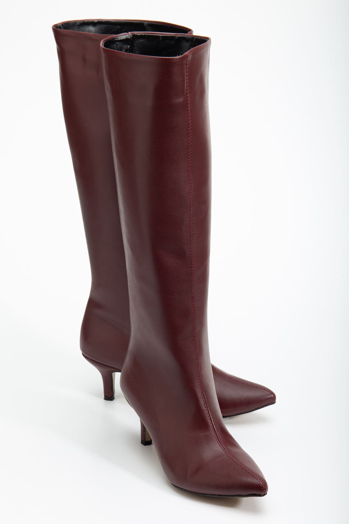Ayakkabı Aşkı Bordo Cilt Günlük Kadın Çizme