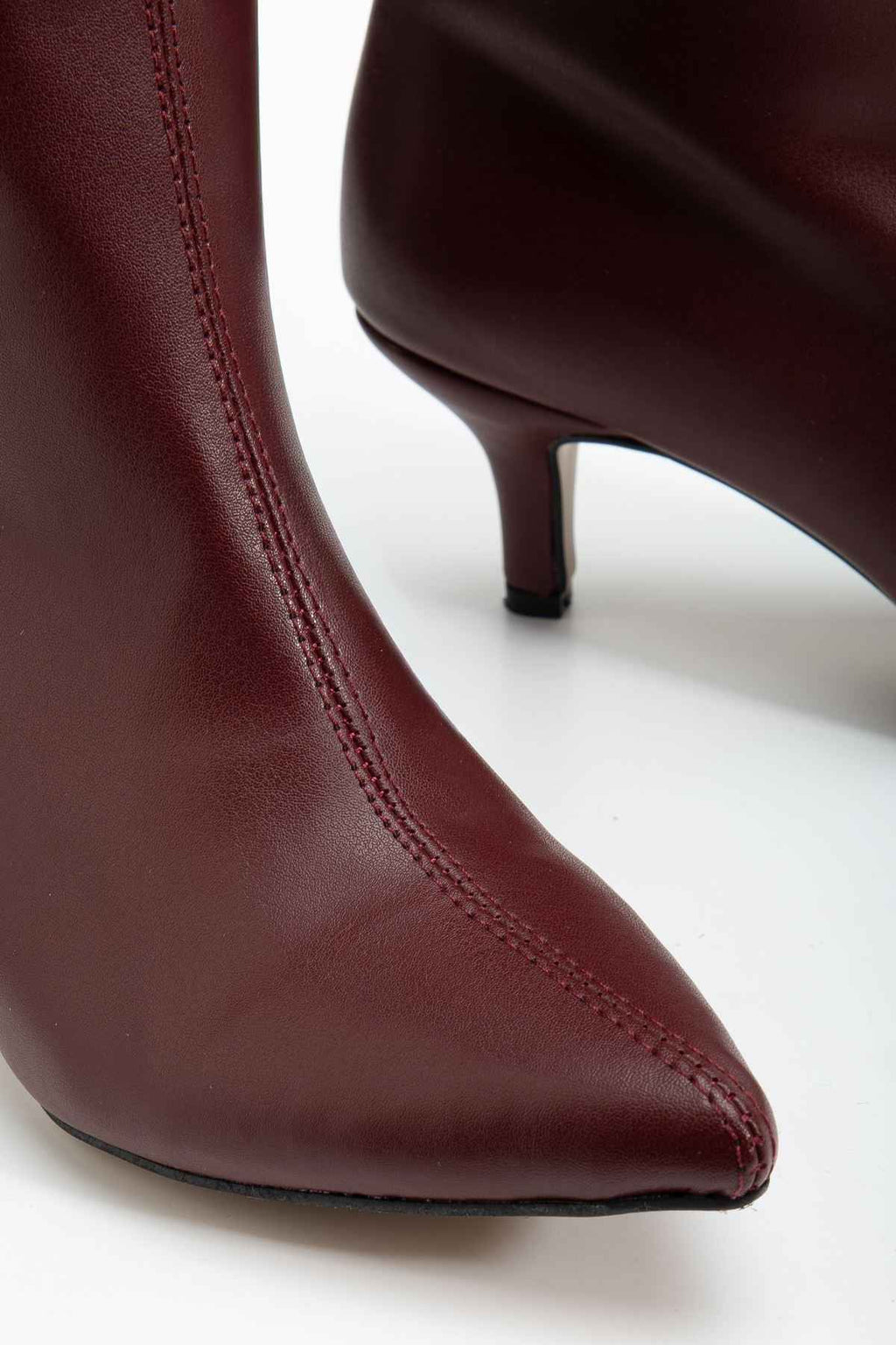 Ayakkabı Aşkı Syt-2025 Bordo Cilt  Günlük Kadın Çizme