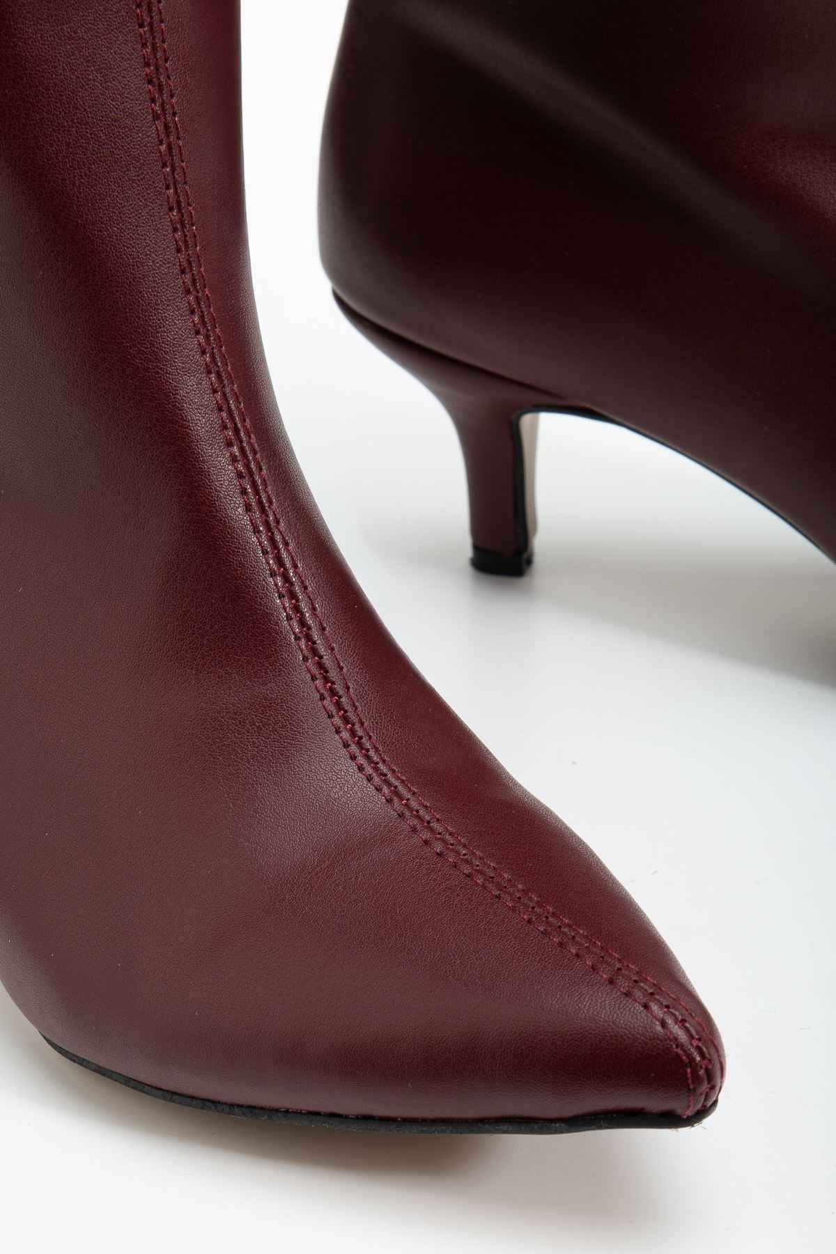 Ayakkabı Aşkı Bordo Cilt Günlük Kadın Çizme