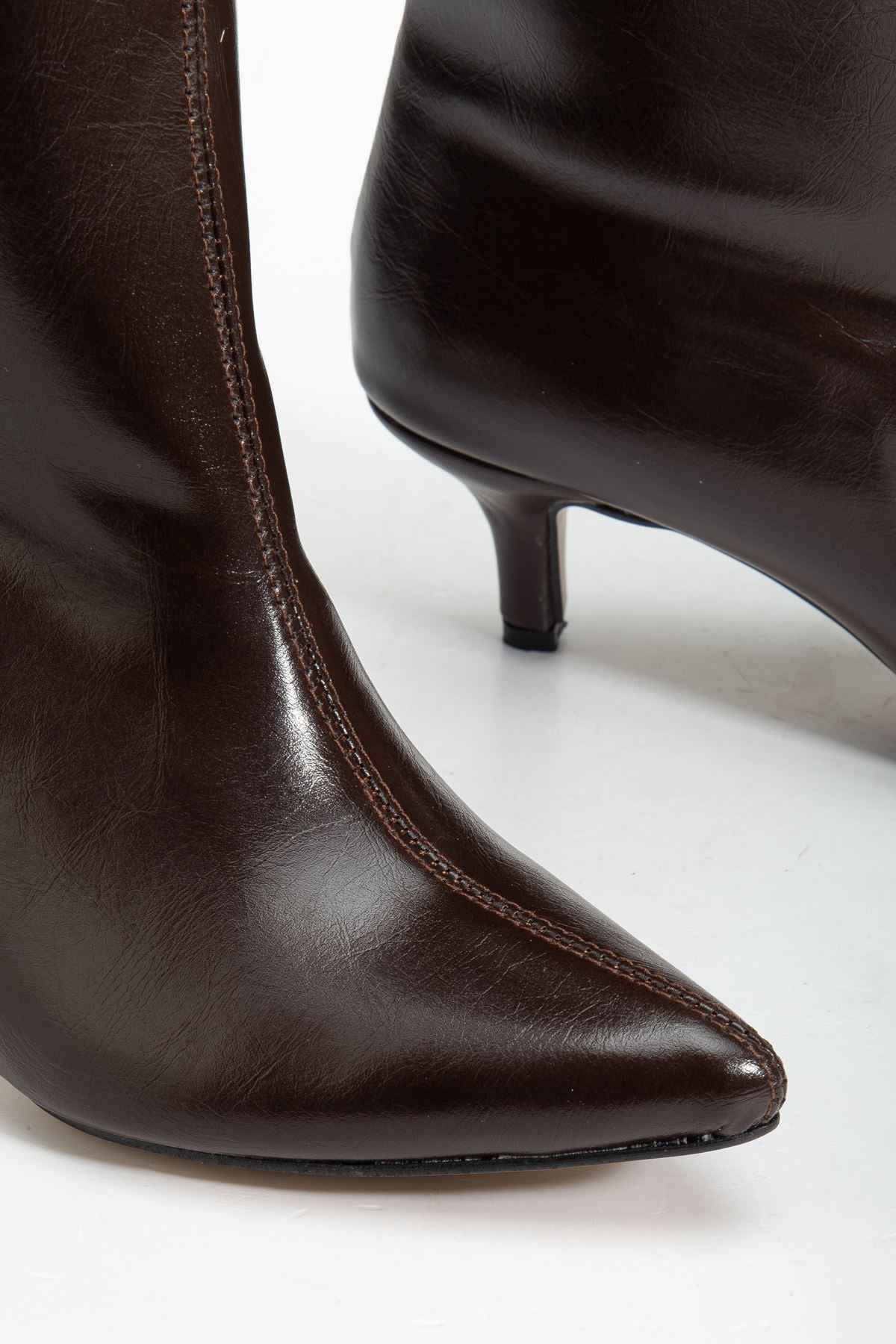 Ayakkabı Aşkı Syt-2025 Kahve Kırışık Rugan Günlük Kadın Çizme