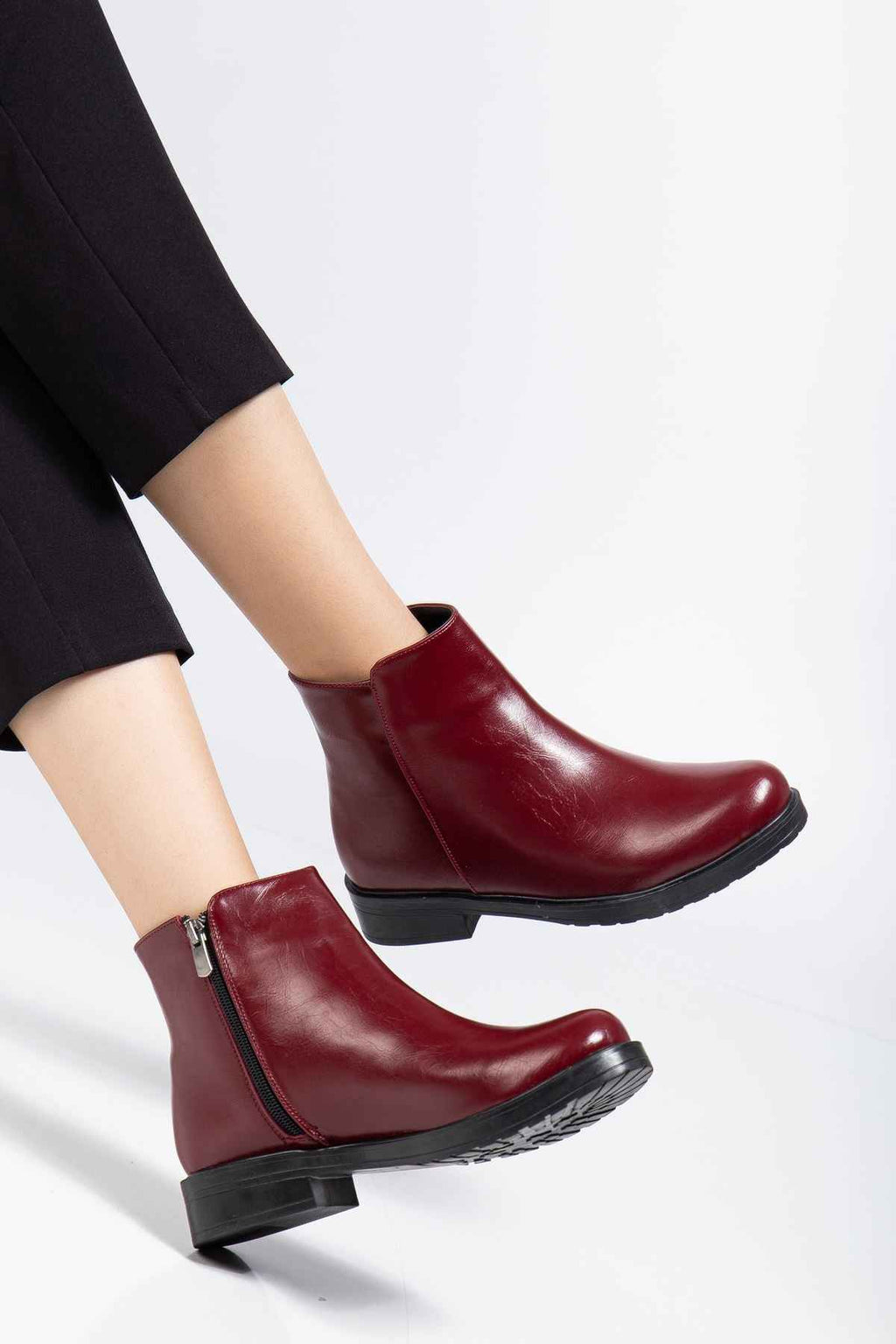 Ayakkabı Aşkı 165-204 Bordo Yanki Günlük Kadın Bot