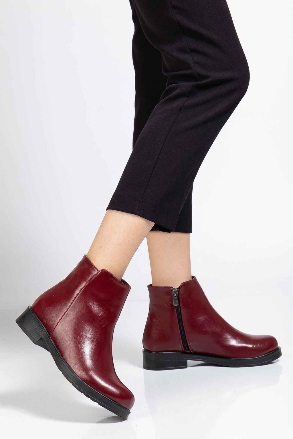 Ayakkabı Aşkı 165-204 Bordo Yanki Günlük Kadın Bot