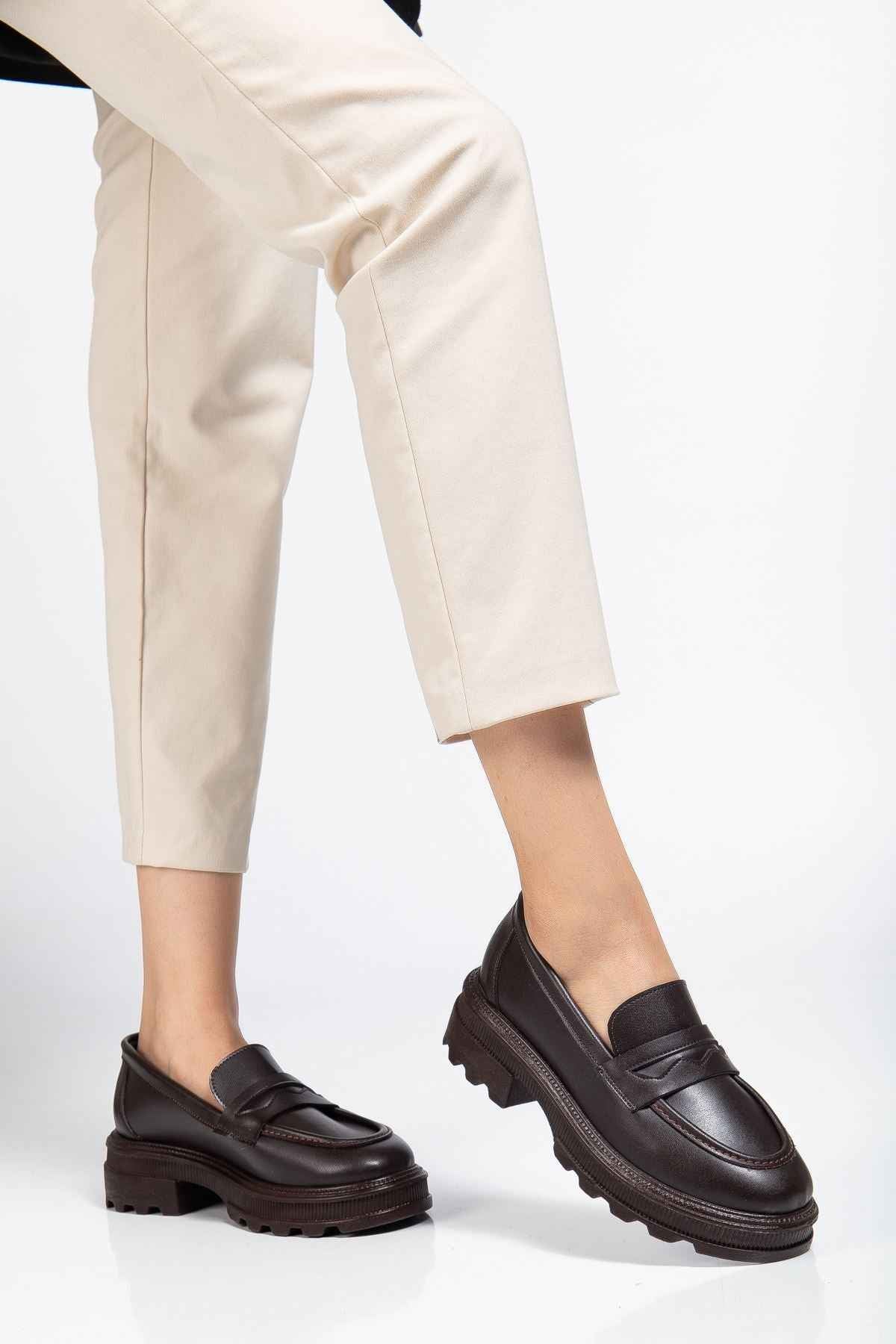 Ayakkabı Aşkı 746-759 Kahve Günlük Yüksek Tabanlı Loafer Ayakkabı