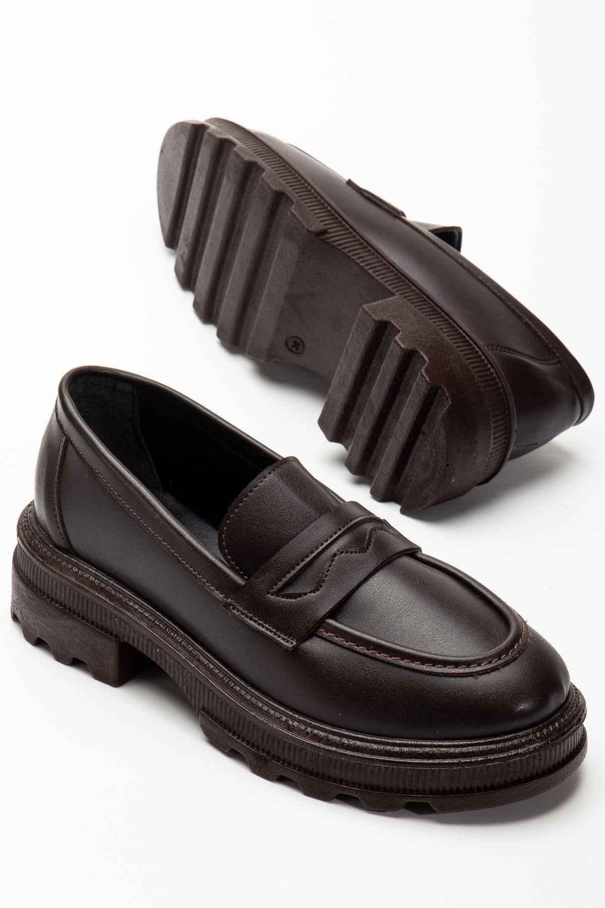 Ayakkabı Aşkı 746-759 Kahve Günlük Yüksek Tabanlı Loafer Ayakkabı