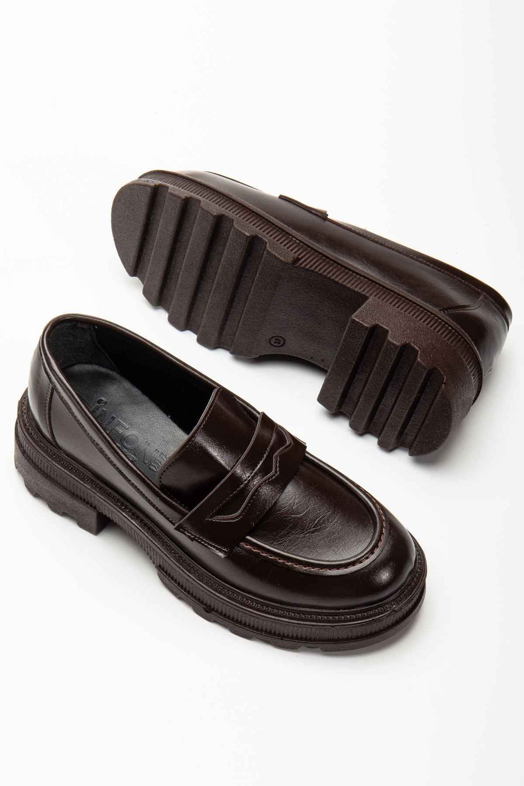 Ayakkabı Aşkı 746-759 Kahve Yanki Yüksek Tabanlı Loafer Ayakkabı