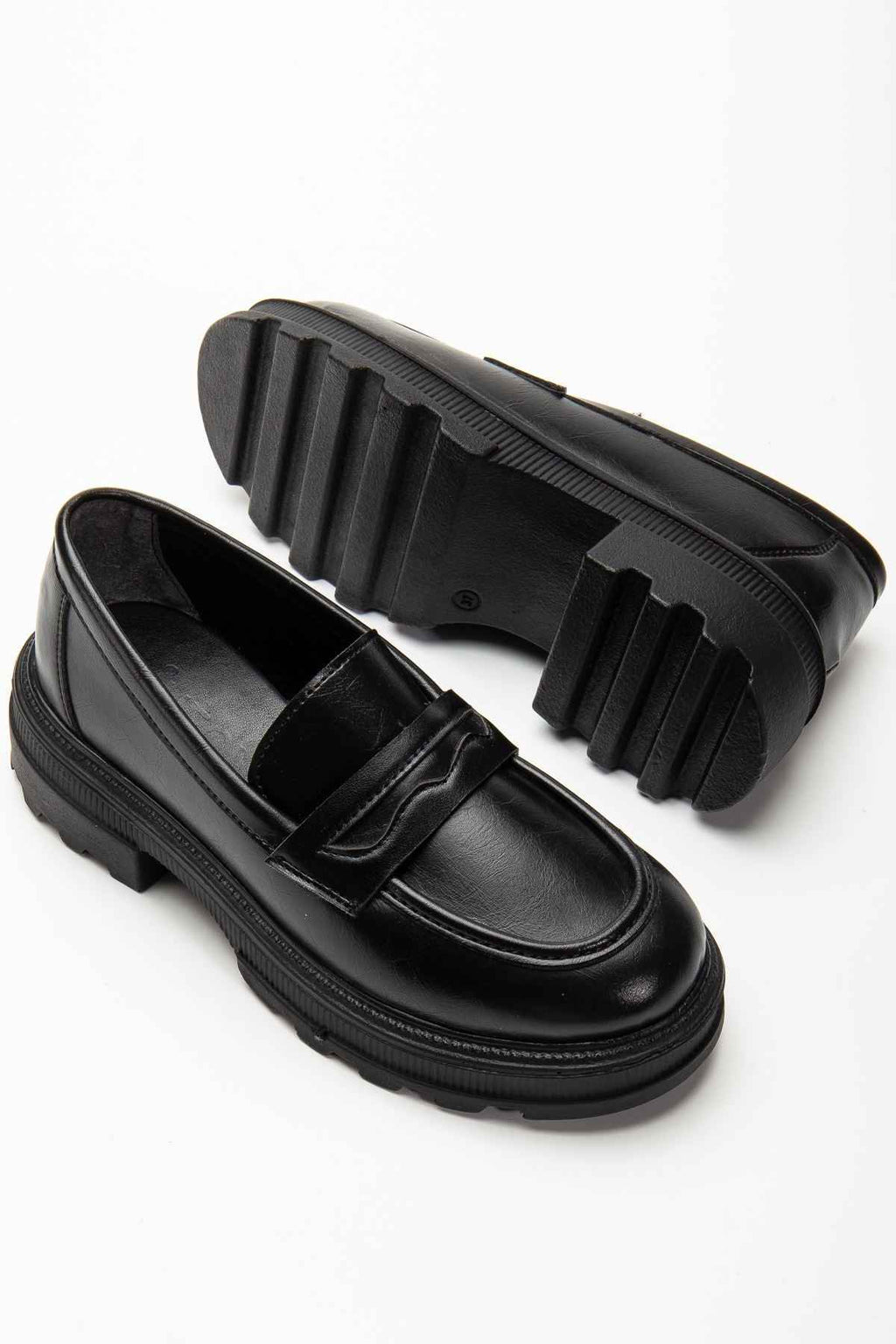 Ayakkabı Aşkı 746-759 Siyah Yanki Yüksek Tabanlı Loafer Ayakkabı