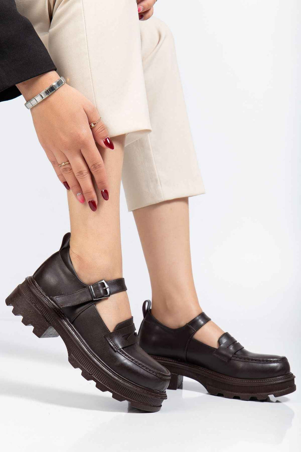 Ayakkabı Aşkı 745-771 Kahve Günlük Yüksek Tabanlı Loafer Ayakkabı