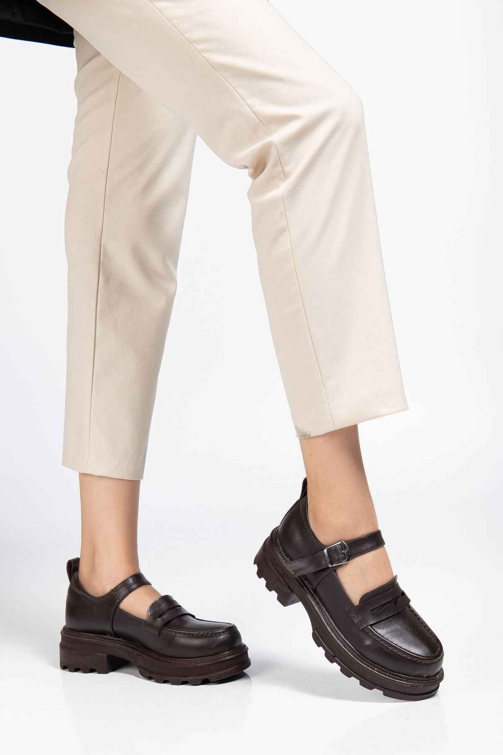 Ayakkabı Aşkı 745-771 Kahve Günlük Yüksek Tabanlı Loafer Ayakkabı