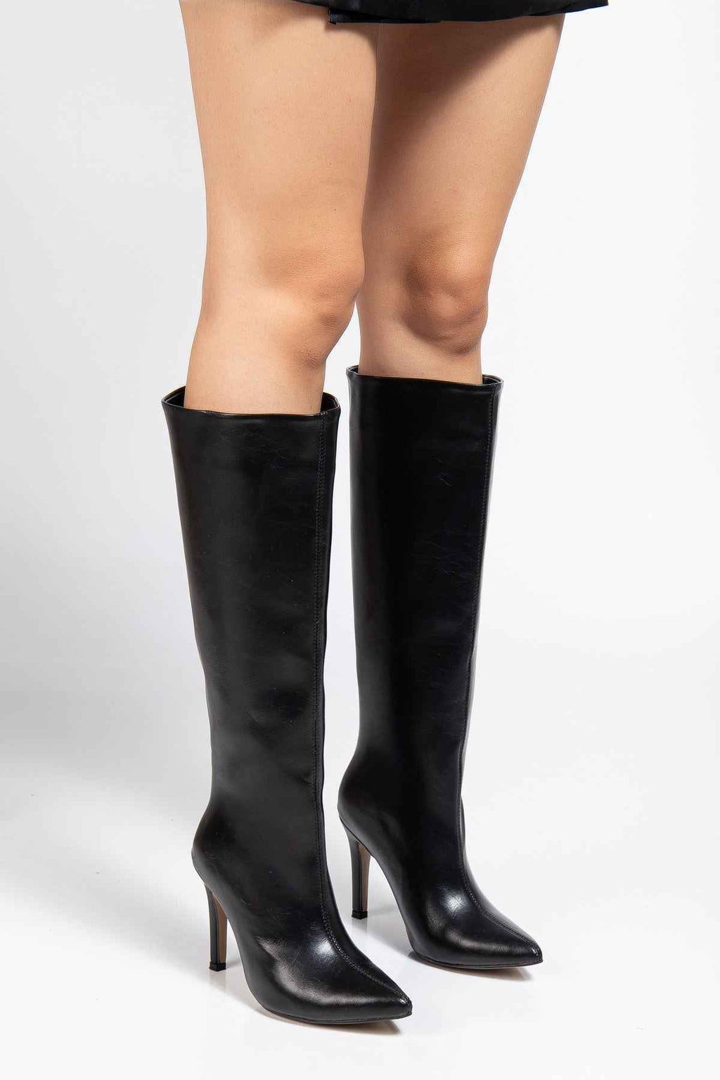 Ayakkabı Aşkı Syt-2004 Siyah Kırışık Rugan Günlük Bayan Çizme