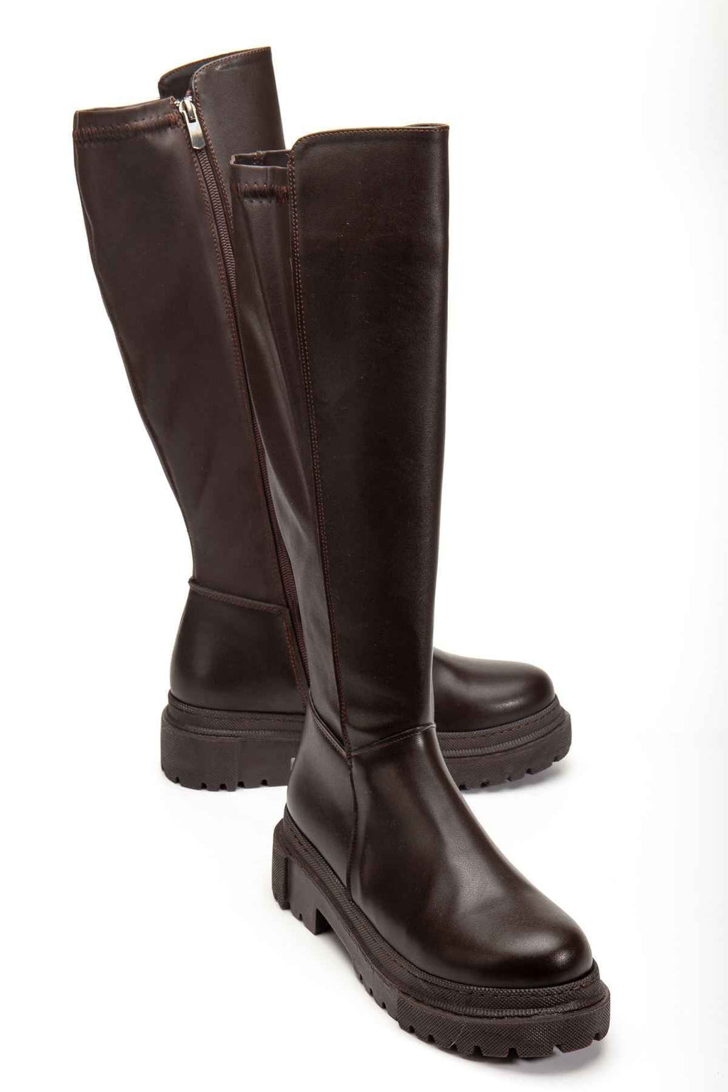 Ayakkabı Aşkı 812-300 Kahverengi Fermuarlı Günlük Kadın Çizme