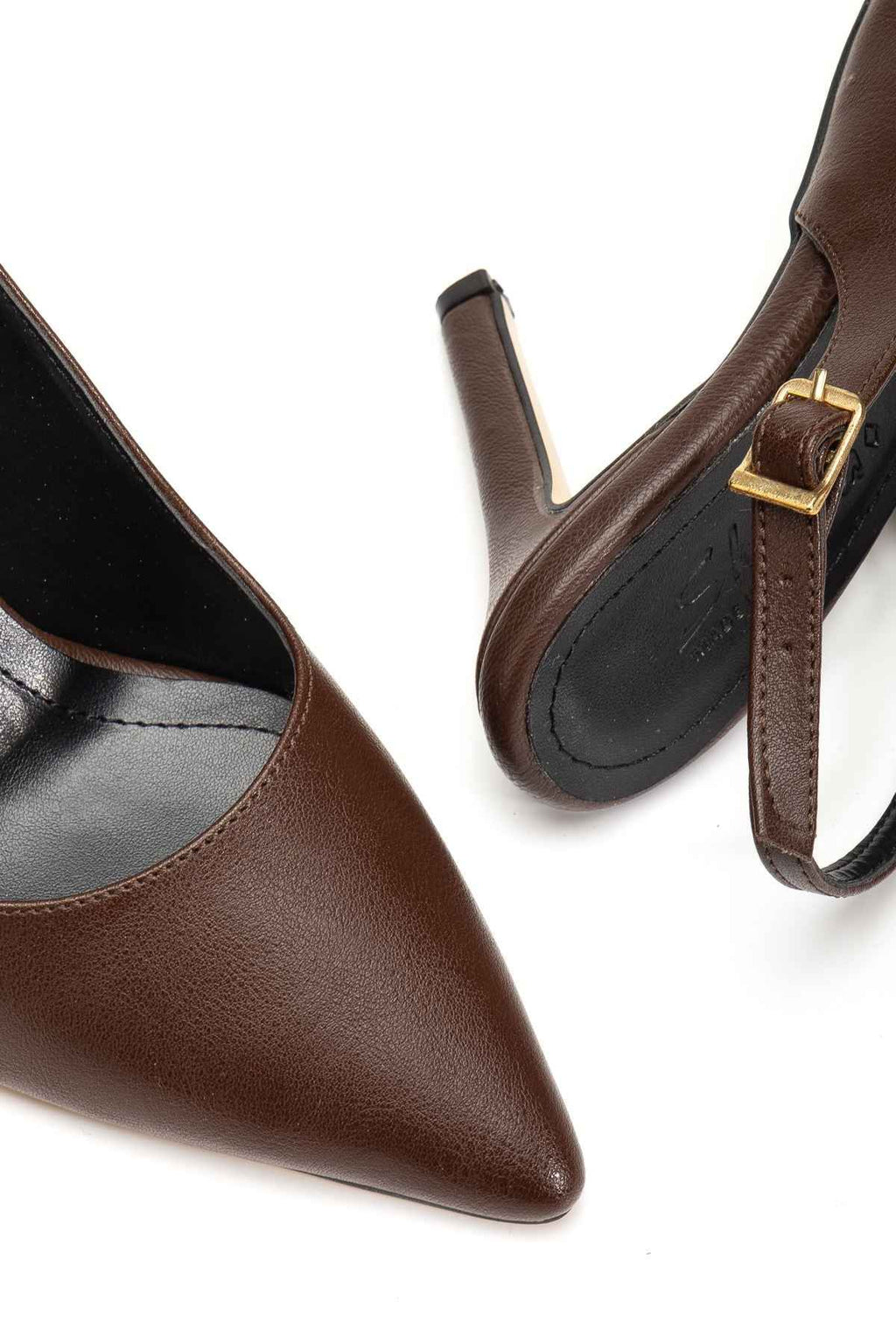 Ayakkabı Aşkı St-1153 Kahve Günlük Arkası Açık 9 Cm Topuklu Kadın Ayakkabı