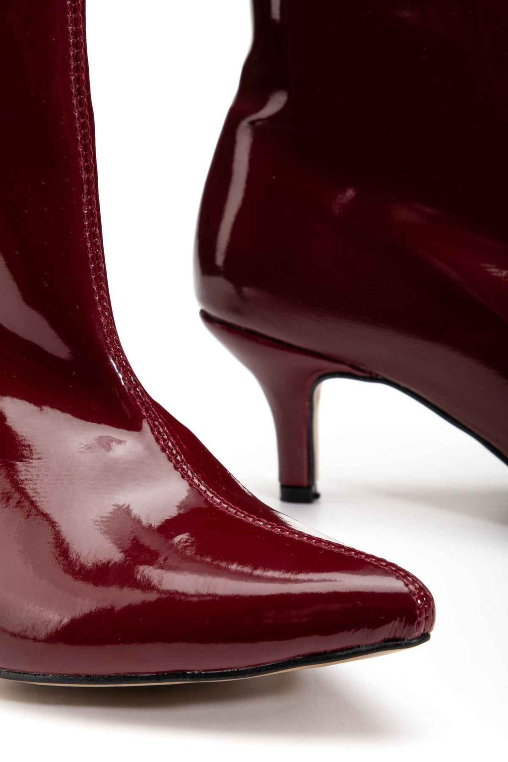 Ayakkabı Aşkı Syt-2025 Bordo Rugan Günlük Kadın Çizme