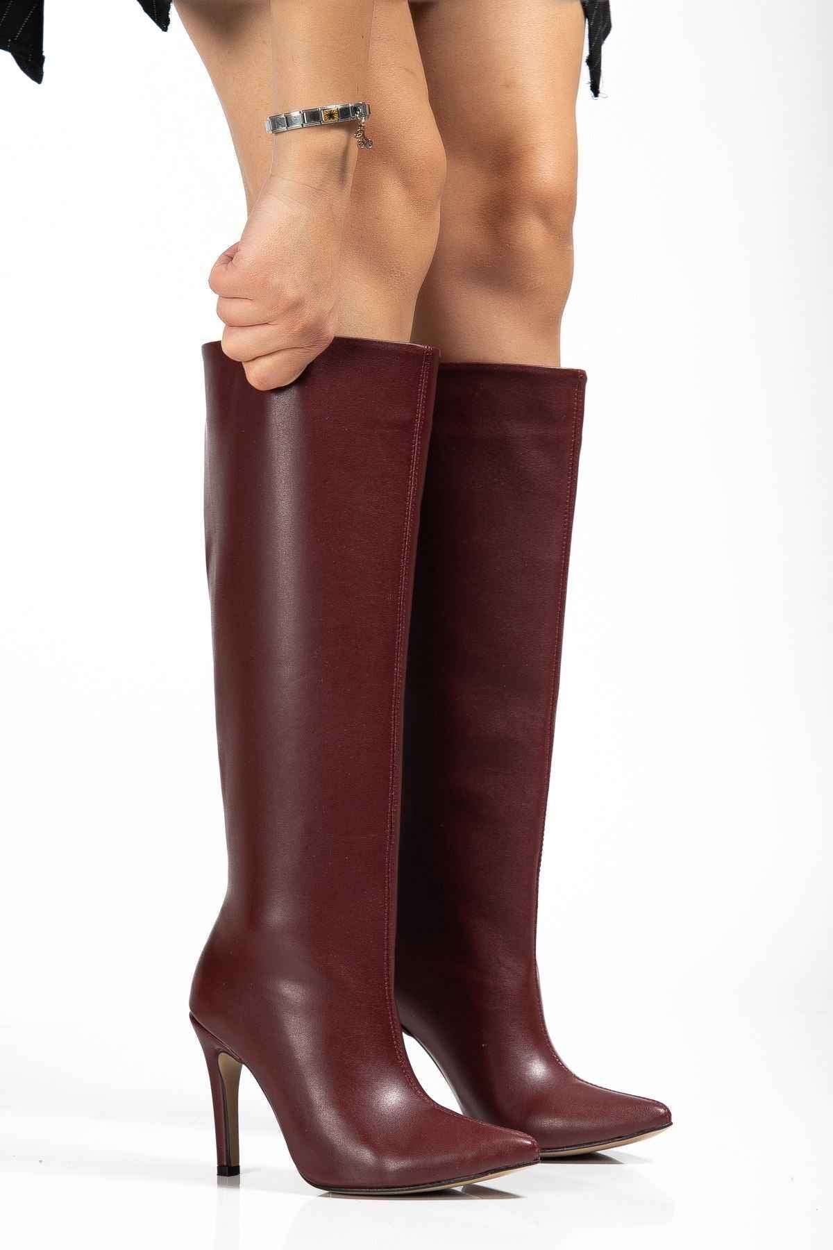 Ayakkabı Aşkı Syt-2004 Bordo Günlük Bayan Çizme
