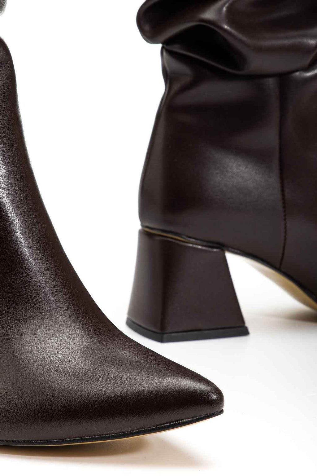 Ayakkabı Aşkı Syt-2002 Kahve Körüklü Kalın Topuklu Günlük Bayan Çizme