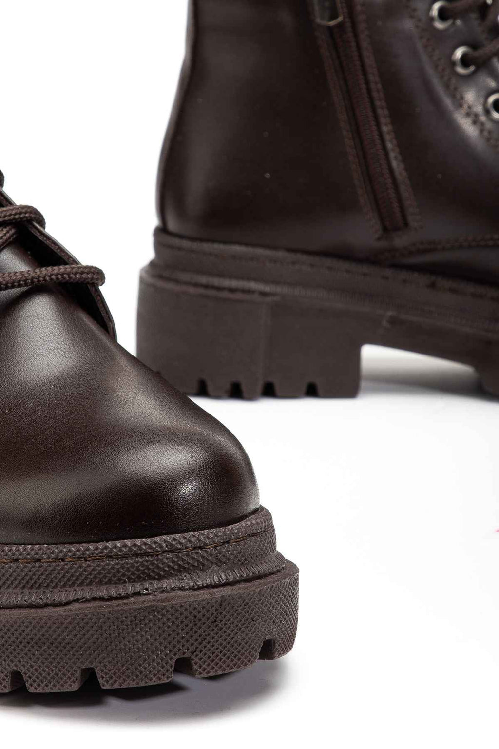 Ayakkabı Aşkı 812-296 Kahve Bağcıklı Fermuarlı Günlük Kadın Bot