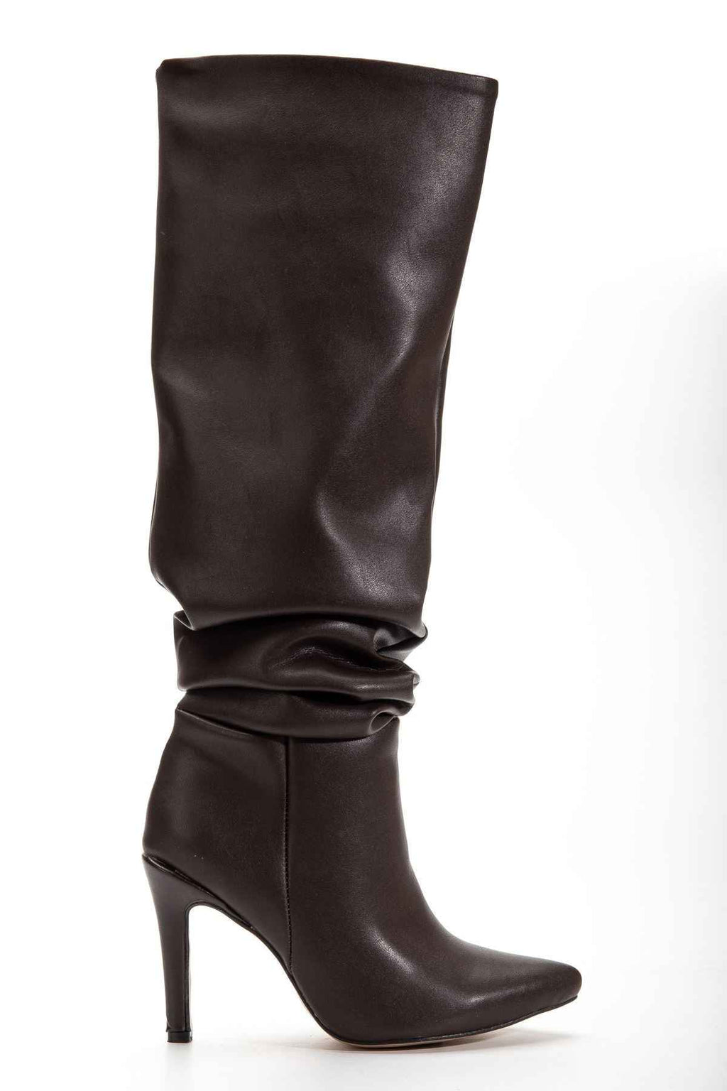 Ayakkabı Aşkı Syt-2003 Kahve Körüklü Ince Topuklu Günlük Bayan Çizme